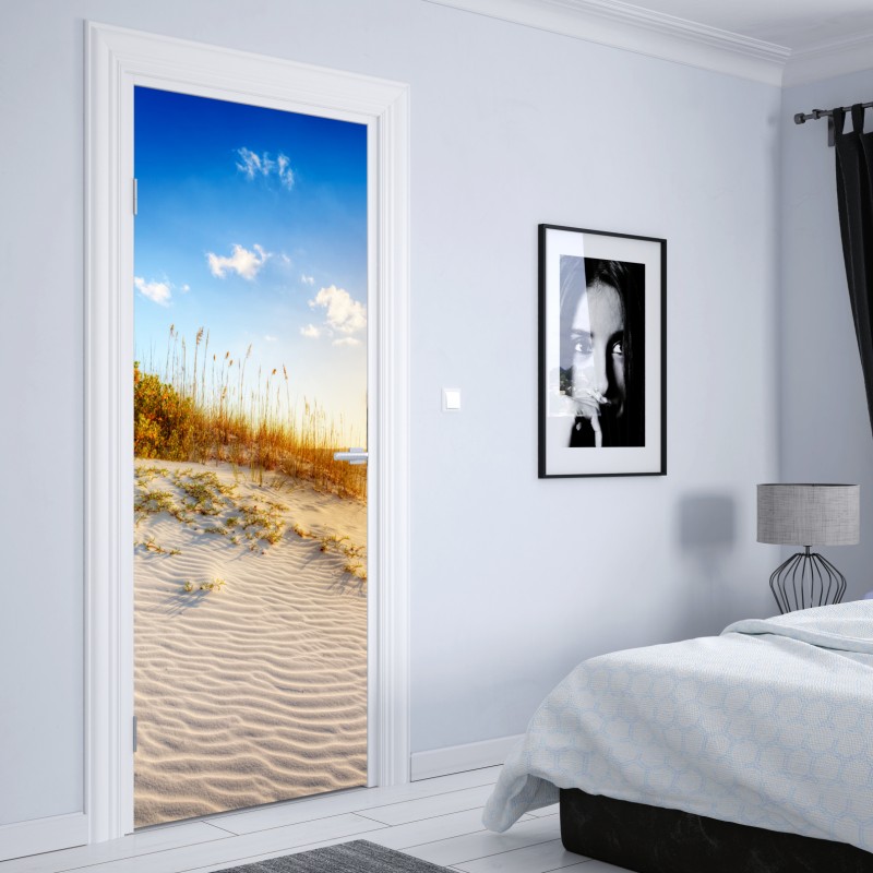 Naklejka na drzwi czarny marmur ze złotymi żyłami – Wallissimo®