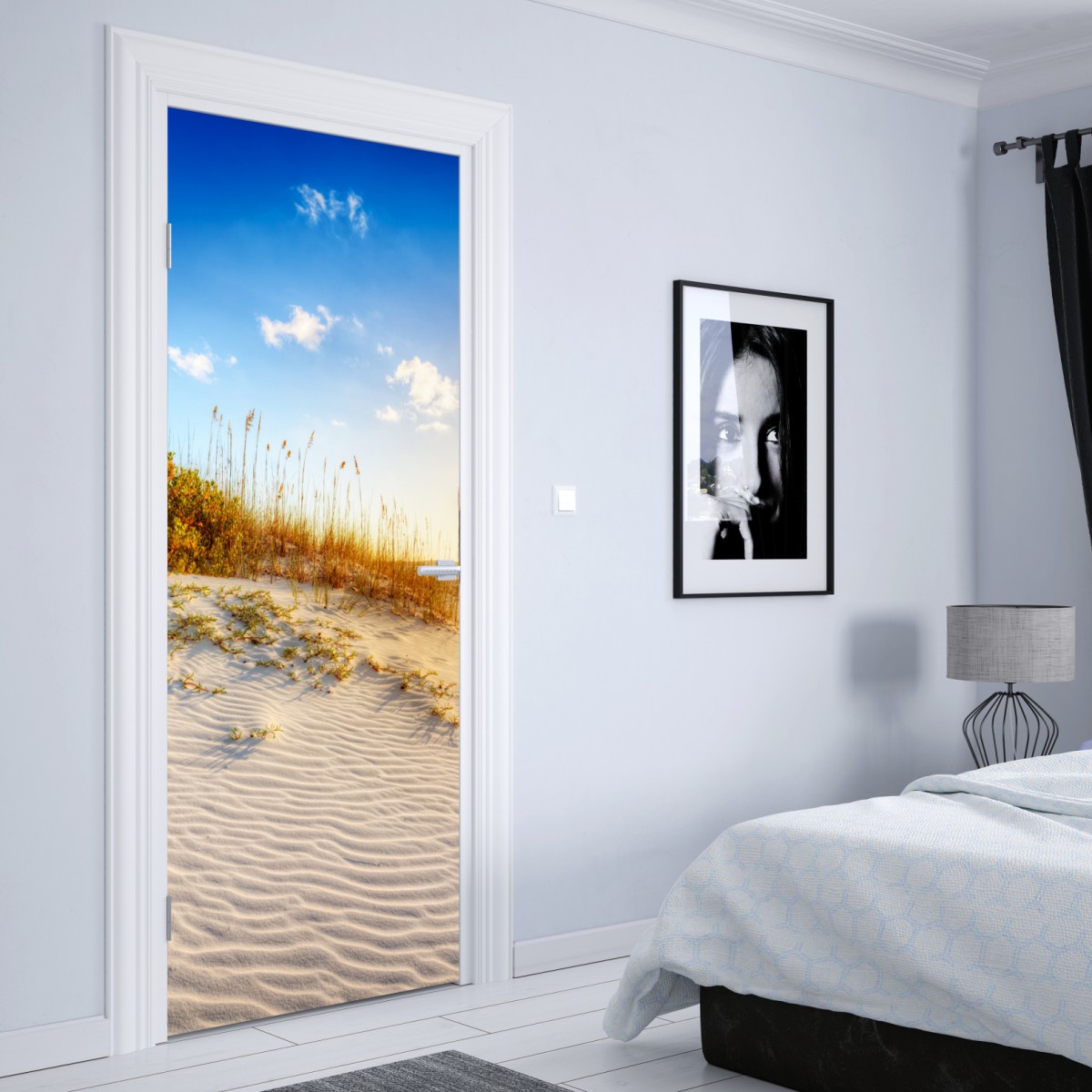 Naklejka na drzwi zachód słońca nad wydmami Grace Bay – Wallissimo® Naklejka na drzwi zachód słońca nad wydmami Grace Bay – Wallissimo®