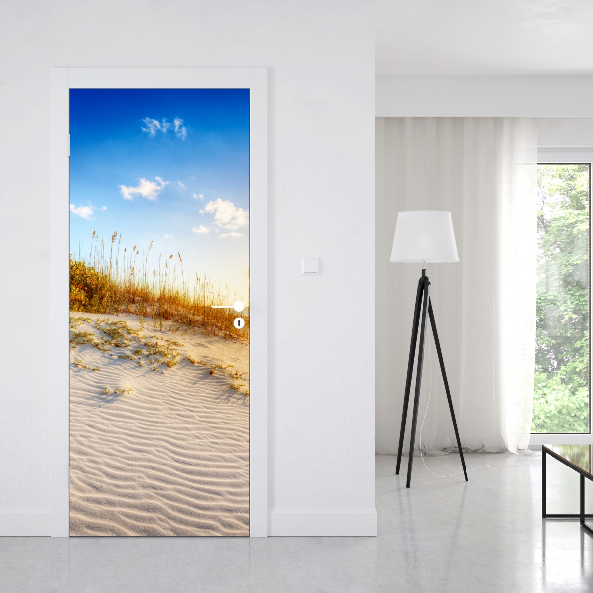 Naklejka na drzwi zachód słońca nad wydmami Grace Bay – Wallissimo® Naklejka na drzwi zachód słońca nad wydmami Grace Bay – Wallissimo®