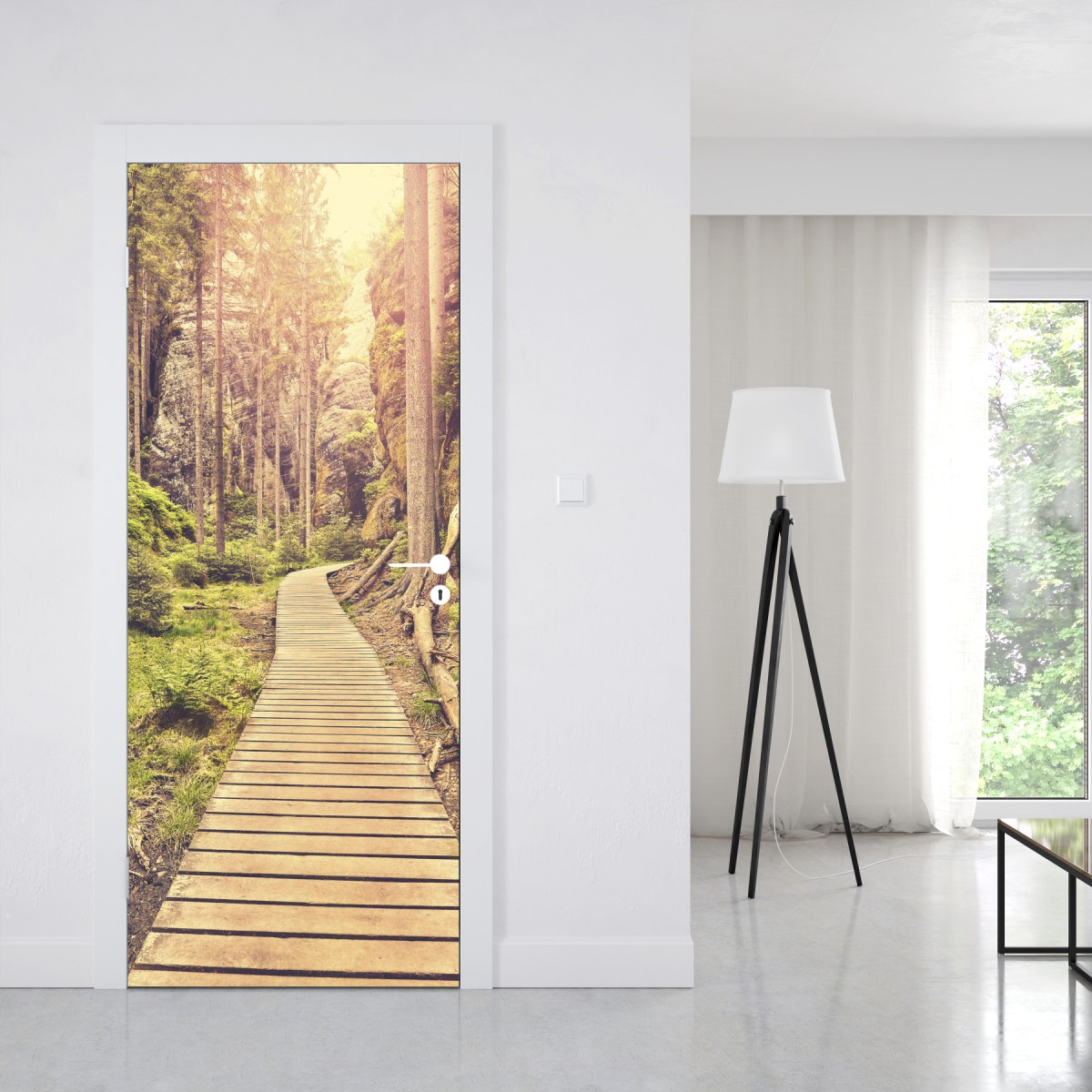 Naklejka na drzwi słoneczna drewniana kładka w Adrspach Teplice – Wallissimo® Naklejka na drzwi słoneczna drewniana kładka w Adrspach Teplice – Wallissimo®