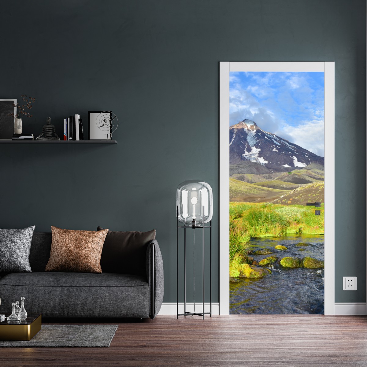 Naklejka na drzwi widok na wulkan Koryaksky ze stoku północno-wschodniego – Wallissimo® Naklejka na drzwi widok na wulkan Koryaksky ze stoku północno-wschodniego – Wallissimo®