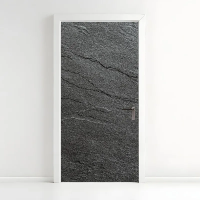 Naklejka na drzwi ciemna tekstura łupka
