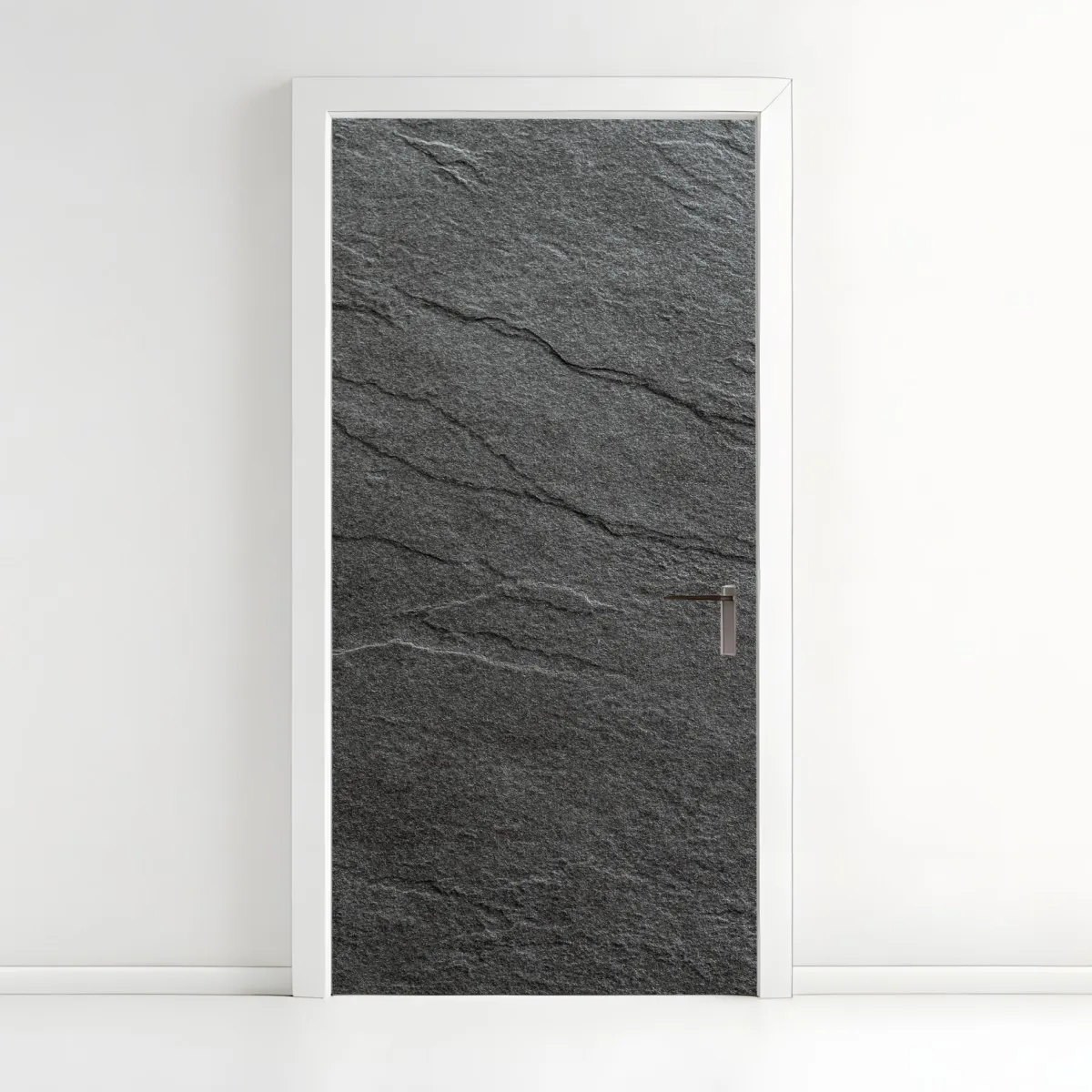 Naklejka na drzwi ciemna tekstura łupka – Wallissimo® Naklejka na drzwi ciemna tekstura łupka – Wallissimo®