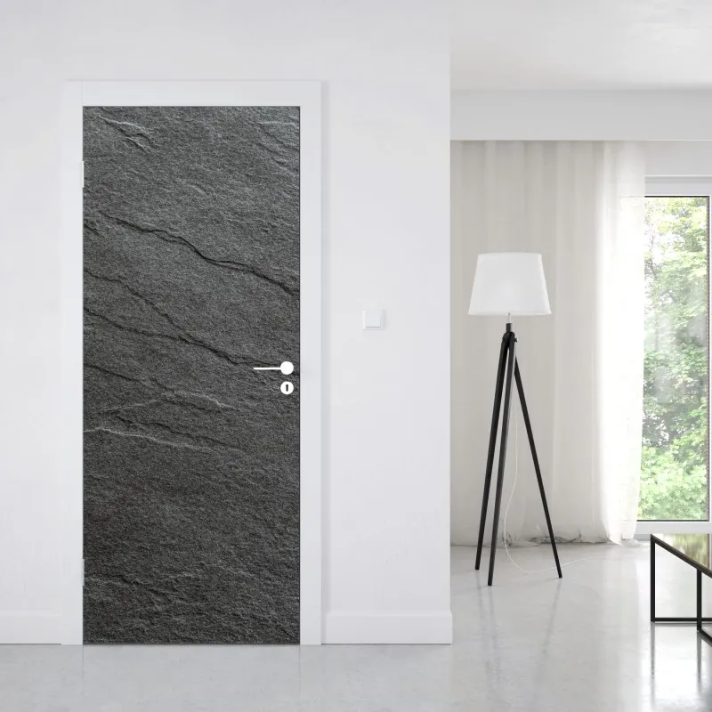 Naklejka na drzwi ciemna tekstura łupka – Wallissimo® Naklejka na drzwi ciemna tekstura łupka – Wallissimo®