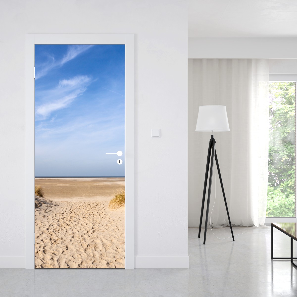 Naklejka na drzwi spokojne wydmy na wybrzeżu Niemiec – Wallissimo® Naklejka na drzwi spokojne wydmy na wybrzeżu Niemiec – Wallissimo®