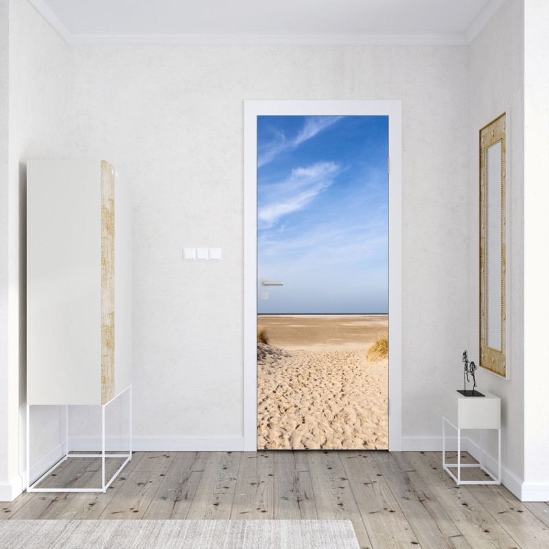 Naklejka na drzwi spokojne wydmy na wybrzeżu Niemiec – Wallissimo® Naklejka na drzwi spokojne wydmy na wybrzeżu Niemiec – Wallissimo®