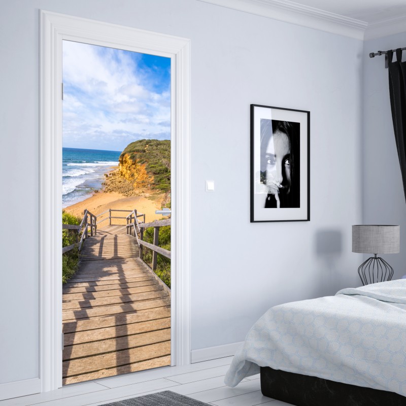 Naklejka na drzwi ścieżka do Bells Beach nadmorski pejzaż – Wallissimo® Naklejka na drzwi ścieżka do Bells Beach nadmorski pejzaż – Wallissimo®