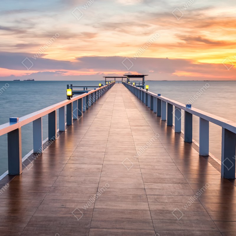 Naklejka na drzwi molo o zachodzie słońca – Wallissimo® Naklejka na drzwi molo o zachodzie słońca – Wallissimo®