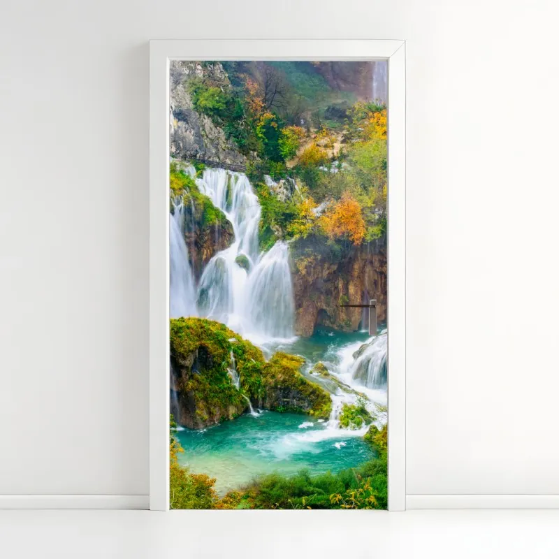 Naklejka na drzwi spokojna alejka w bambusowym gaju – Wallissimo®