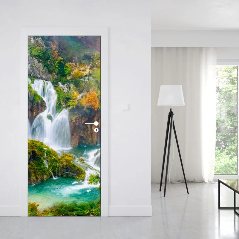 Naklejka na drzwi spokojna alejka w bambusowym gaju – Wallissimo®