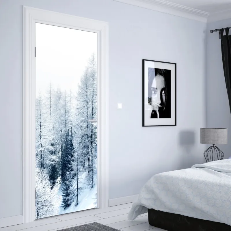 Naklejka na drzwi drewniany ażurowy daszek w Chicago – Wallissimo®