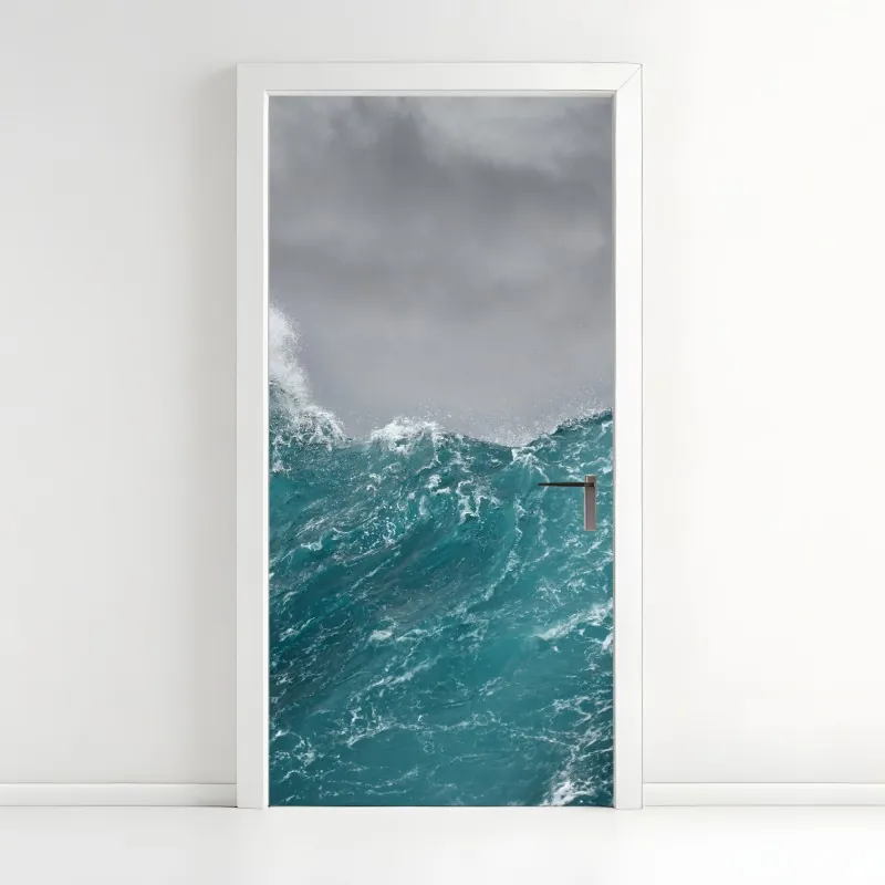 Naklejka na drzwi Shibuya nocne skrzyżowanie – Wallissimo®