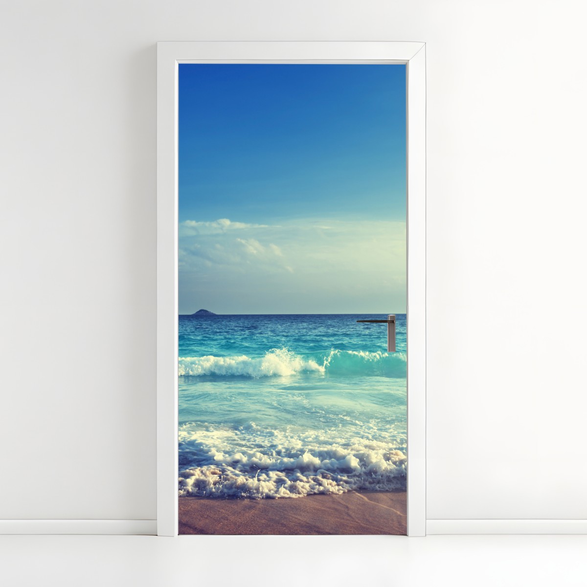 Door sticker Seychelles beach at sunset