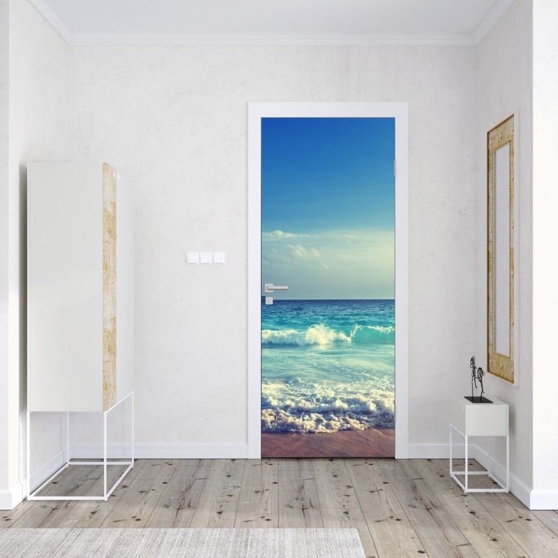 Naklejka na drzwi spokojna alejka w bambusowym gaju – Wallissimo®