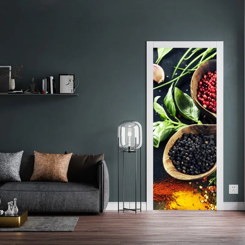 Naklejka na drzwi most Manhattan w kadrze brukowanej ulicy – Wallissimo®