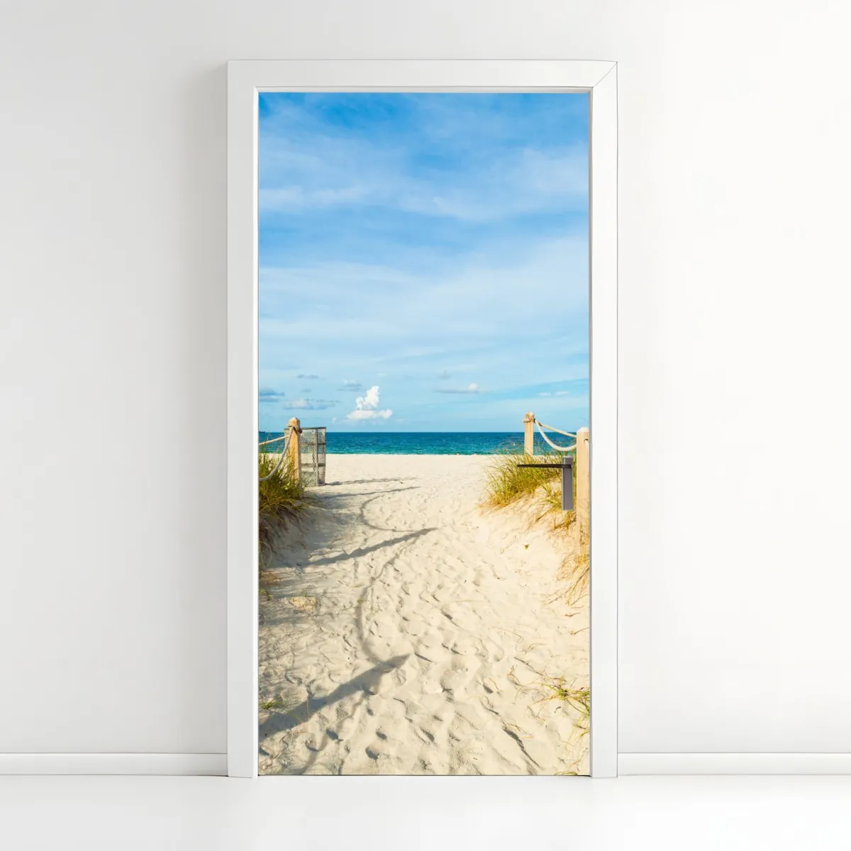 Naklejka na drzwi ścieżka na plażę w Miami – Wallissimo® Naklejka na drzwi ścieżka na plażę w Miami – Wallissimo®