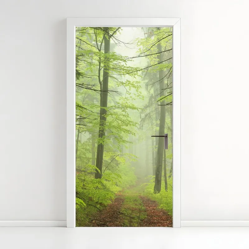 Naklejka na drzwi delikatny botaniczny rysunek kwiatowy – Wallissimo®