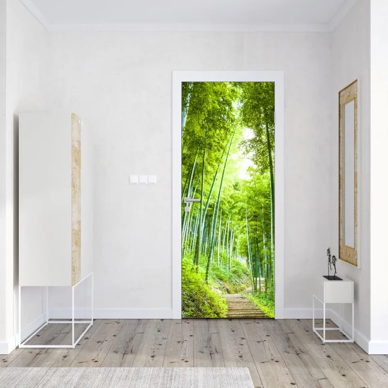 Naklejka na drzwi Edynburg panorama z zamkiem i wieżą zegarową – Wallissimo®