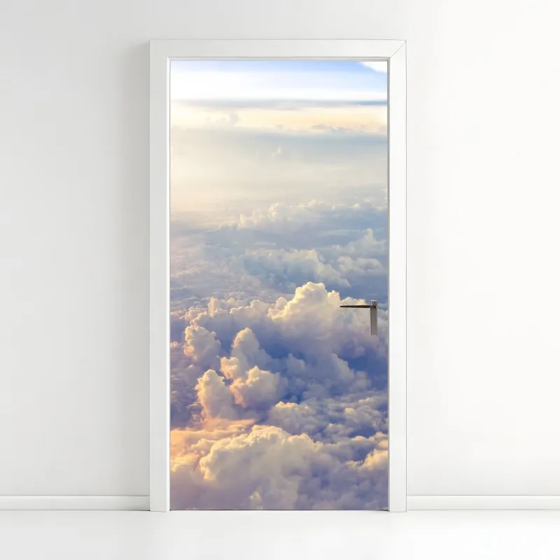 Naklejka na drzwi perspektywa Mostu Brooklyńskiego w monochromie – Wallissimo®