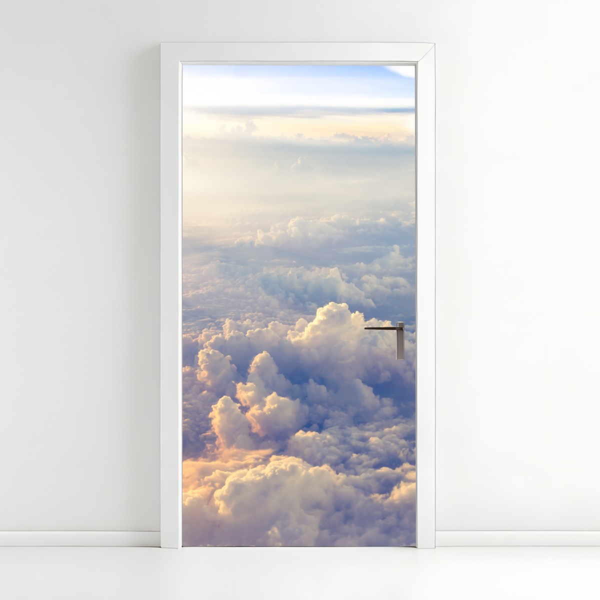 Door sticker sunlit clouds above the horizon