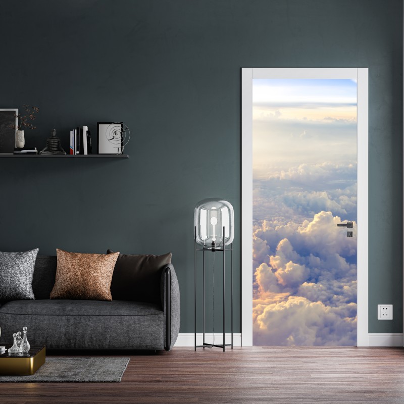 Naklejka na drzwi słoneczne chmury nad horyzontem – Wallissimo® Naklejka na drzwi słoneczne chmury nad horyzontem – Wallissimo®