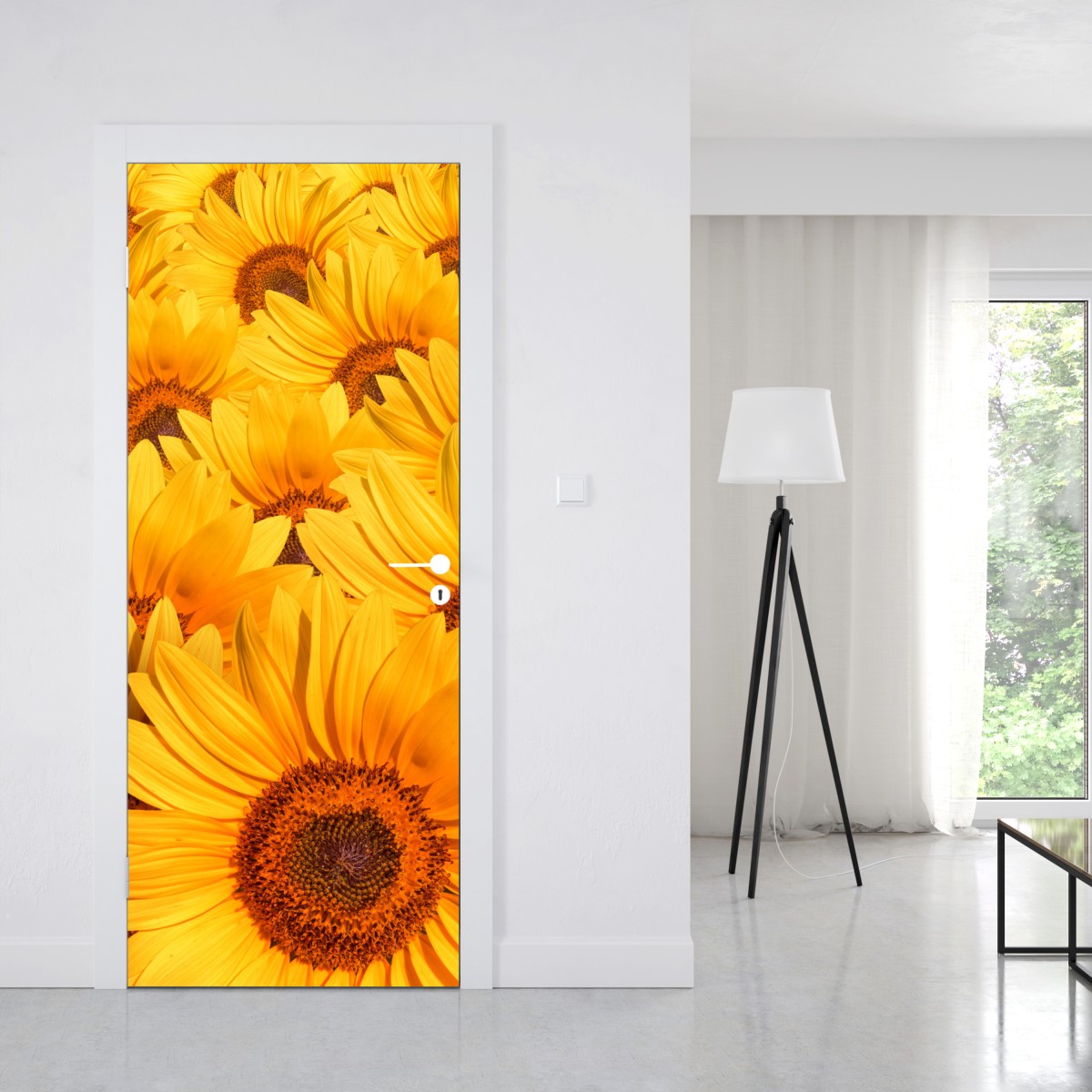 Naklejka na drzwi złote pole słoneczników – Wallissimo® Naklejka na drzwi złote pole słoneczników – Wallissimo®