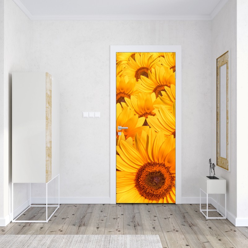 Naklejka na drzwi złote pole słoneczników – Wallissimo® Naklejka na drzwi złote pole słoneczników – Wallissimo®