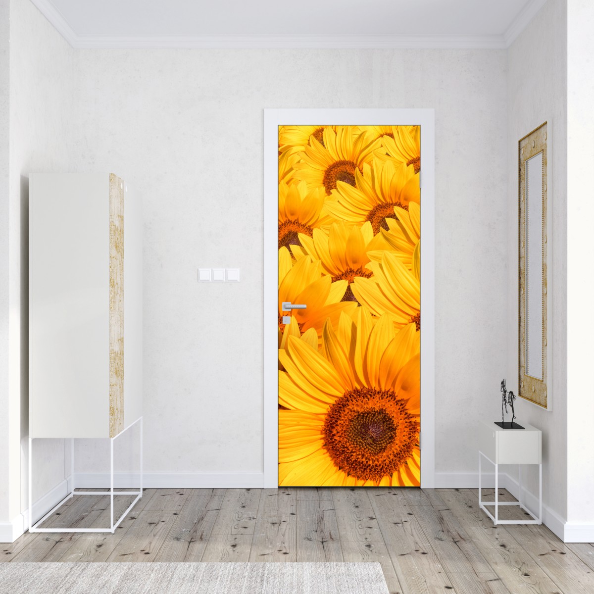 Naklejka na drzwi złote pole słoneczników – Wallissimo® Naklejka na drzwi złote pole słoneczników – Wallissimo®