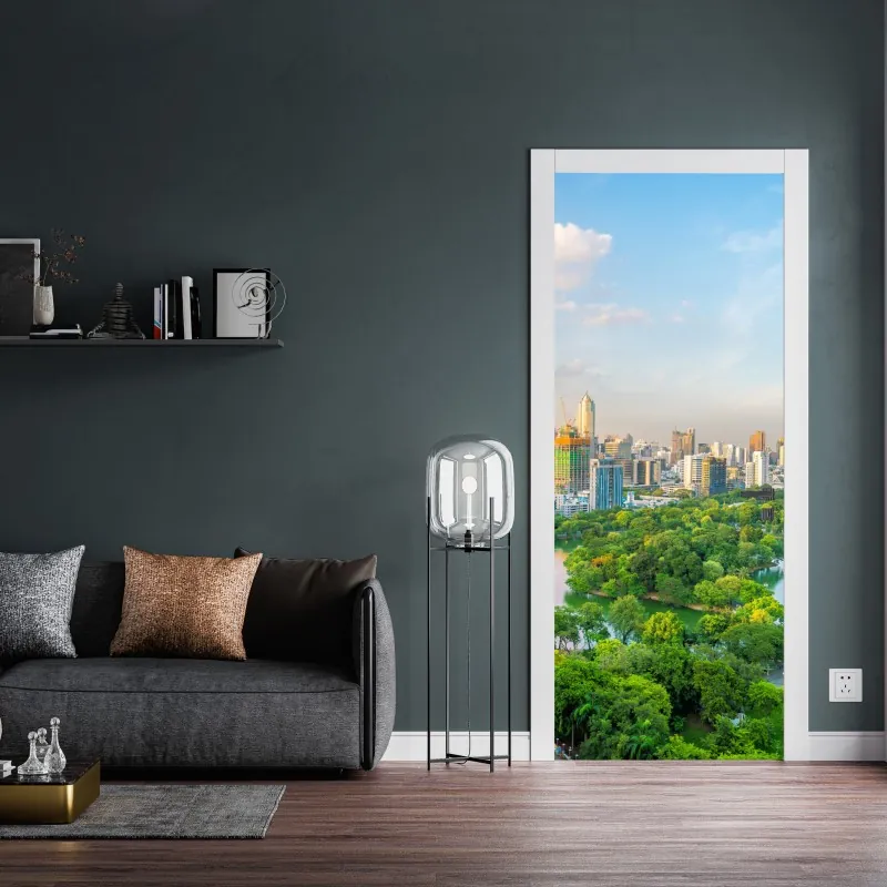 Naklejka na drzwi monochromatyczne zbliżenie dalii – Wallissimo®