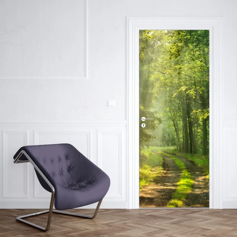 Naklejka na drzwi Haifoss wodospad o zachodzie słońca – Wallissimo®