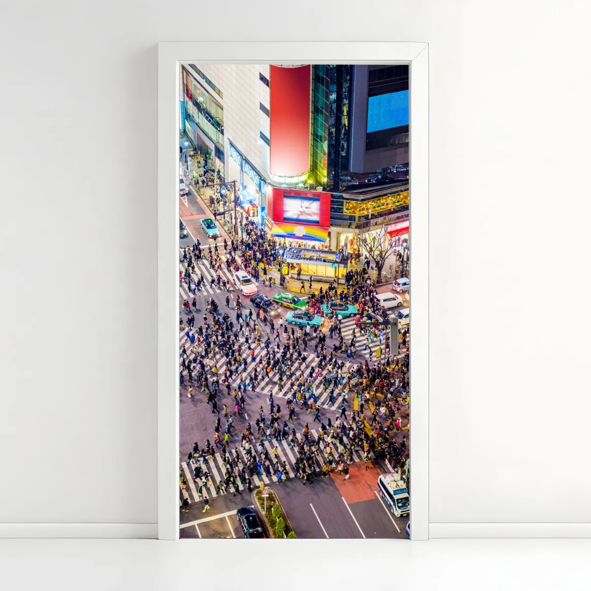 Naklejka na drzwi Shibuya nocne skrzyżowanie – Wallissimo® Naklejka na drzwi Shibuya nocne skrzyżowanie – Wallissimo®