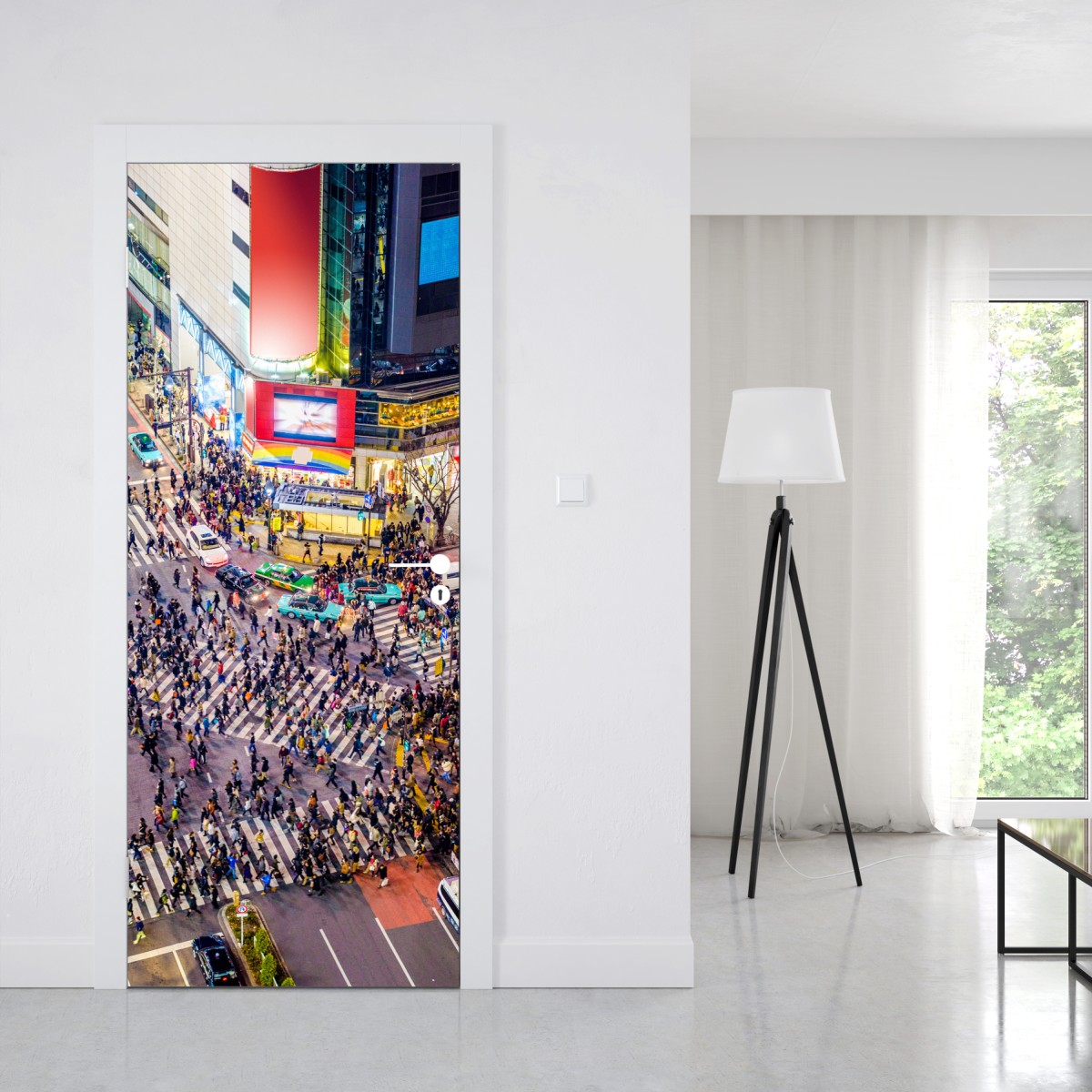 Naklejka na drzwi Shibuya nocne skrzyżowanie – Wallissimo® Naklejka na drzwi Shibuya nocne skrzyżowanie – Wallissimo®