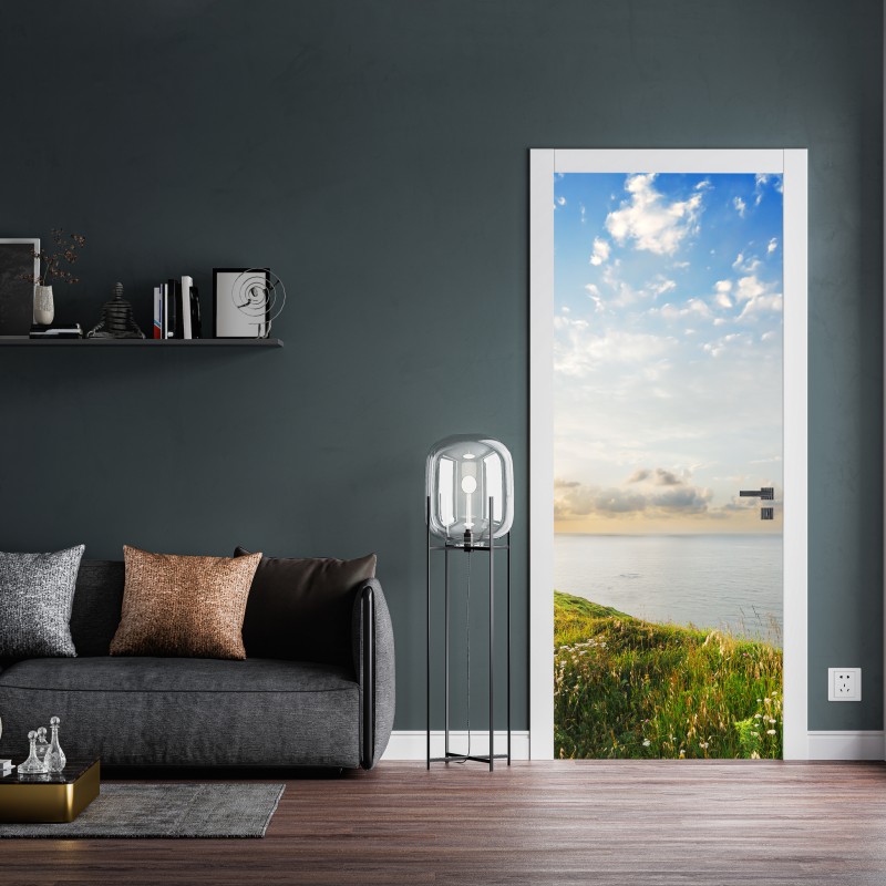 Naklejka na drzwi słoneczna nadmorska ścieżka prowadząca do morza – Wallissimo® Naklejka na drzwi słoneczna nadmorska ścieżka prowadząca do morza – Wallissimo®