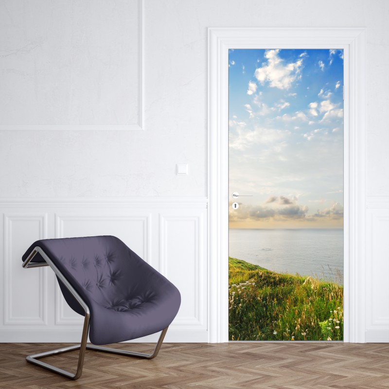 Naklejka na drzwi słoneczna nadmorska ścieżka prowadząca do morza – Wallissimo® Naklejka na drzwi słoneczna nadmorska ścieżka prowadząca do morza – Wallissimo®