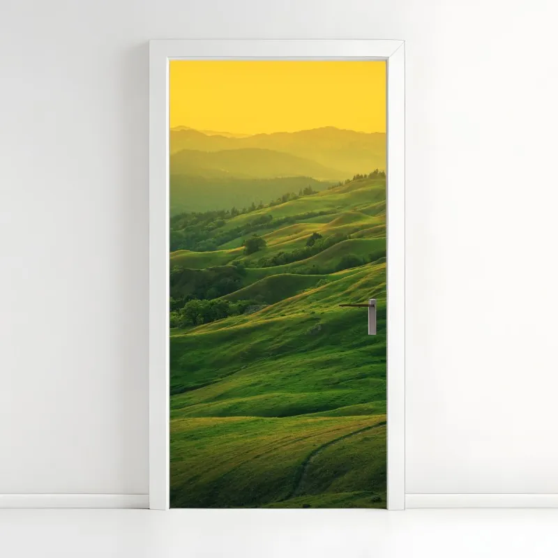 Naklejka na drzwi złote Wat Arun o zmierzchu – Wallissimo®