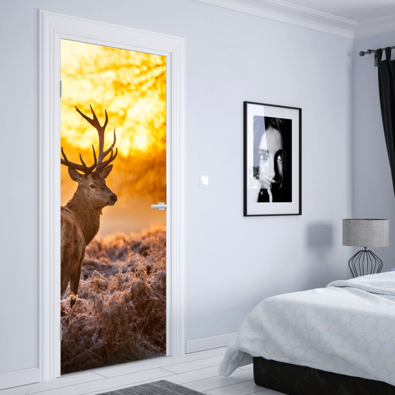 Naklejka na drzwi czarny marmur z białymi żyłkami – Wallissimo®