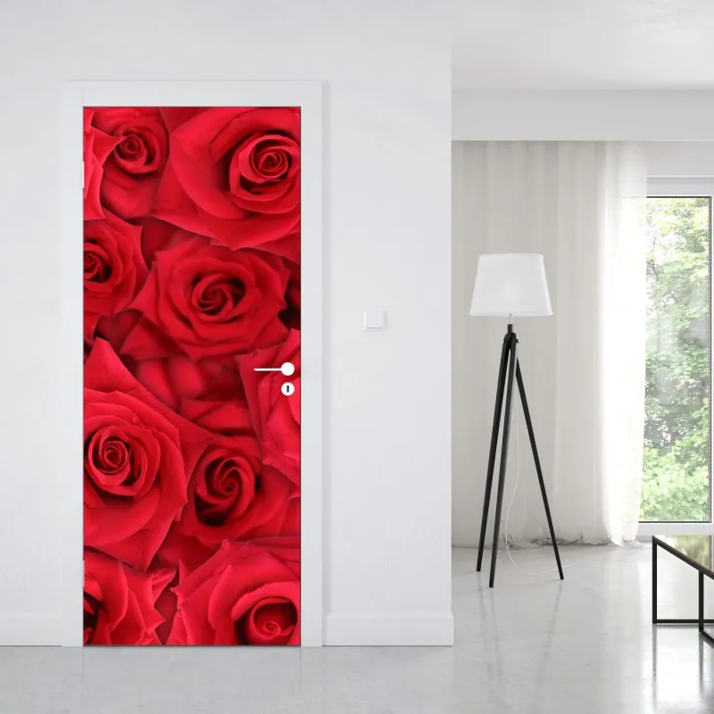 Naklejka na drzwi słoneczna uliczka nad morzem z widokiem na zatokę – Wallissimo®