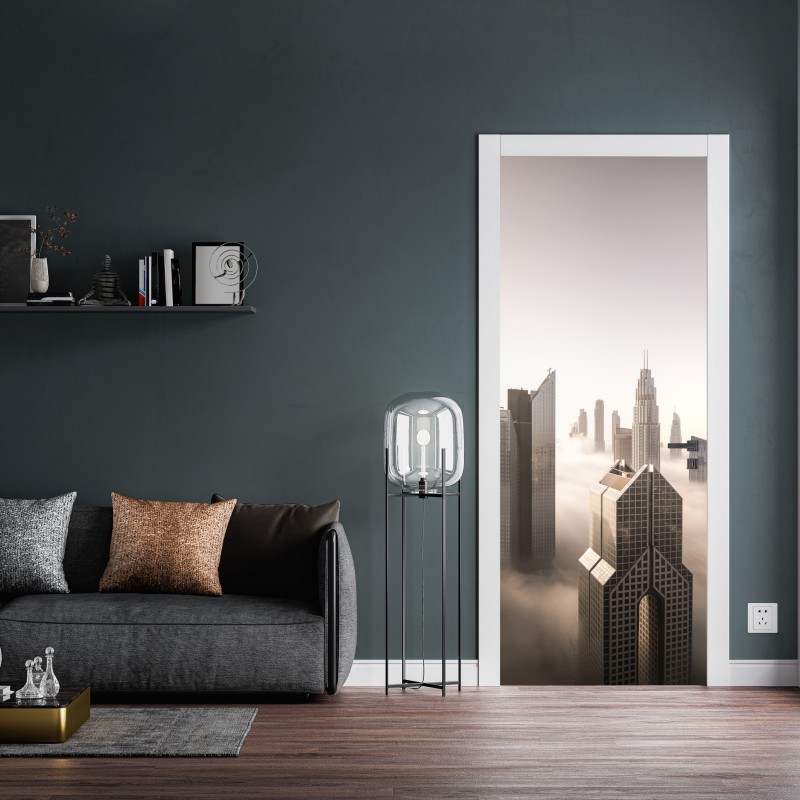 Naklejka na drzwi słoneczna żółta uliczka w Rethymno, Kreta – Wallissimo®