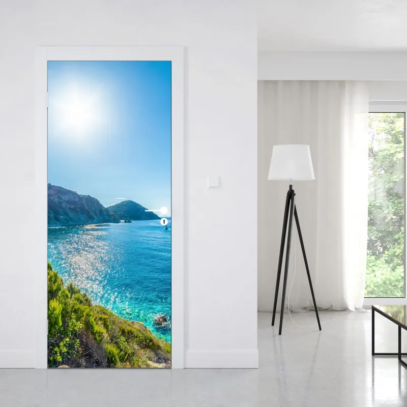 Naklejka na drzwi pastelowy wzór pociągnięć pędzla – Wallissimo®