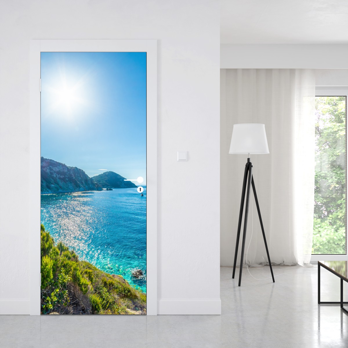 Naklejka na drzwi słoneczna panorama plaży Sansone, Elba – Wallissimo® Naklejka na drzwi słoneczna panorama plaży Sansone, Elba – Wallissimo®