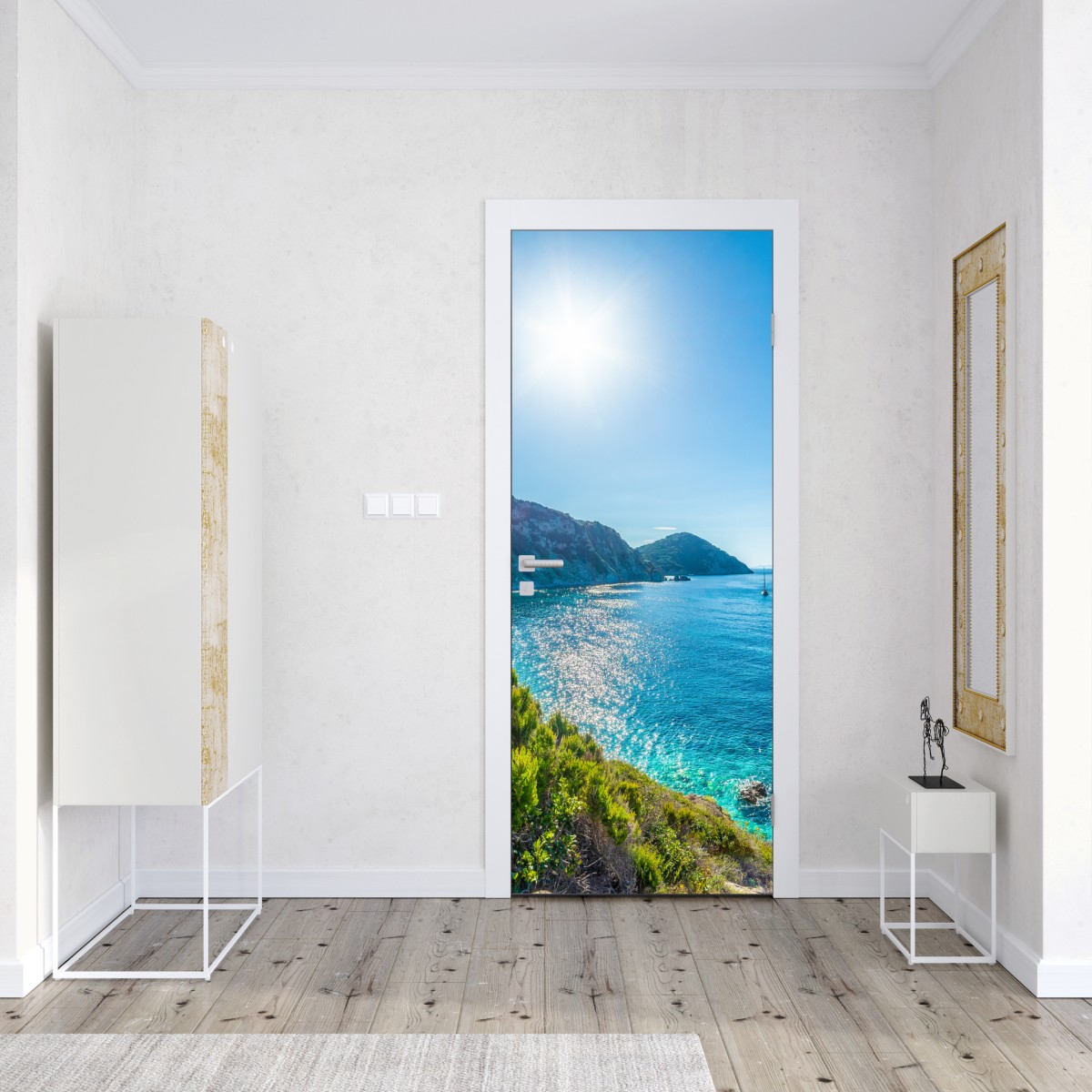 Naklejka na drzwi słoneczna panorama plaży Sansone, Elba – Wallissimo® Naklejka na drzwi słoneczna panorama plaży Sansone, Elba – Wallissimo®