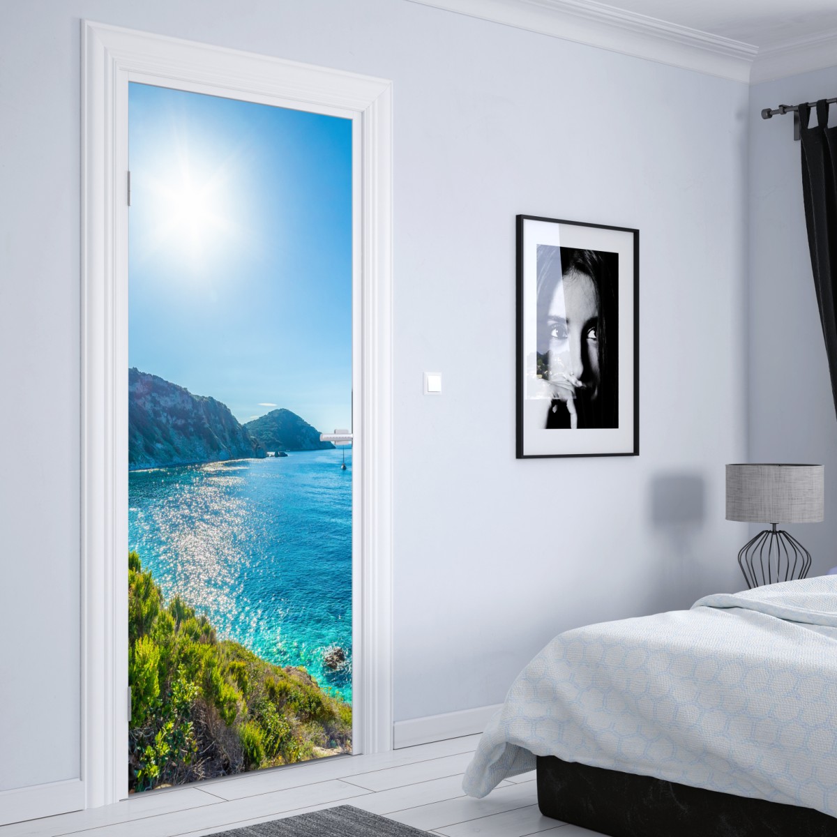 Naklejka na drzwi słoneczna panorama plaży Sansone, Elba – Wallissimo® Naklejka na drzwi słoneczna panorama plaży Sansone, Elba – Wallissimo®