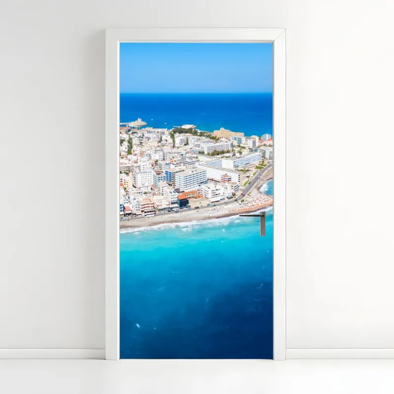 Naklejka na drzwi słoneczna uliczka w Civita di Bagnoregio – Wallissimo®