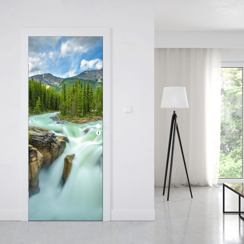 Naklejka na drzwi mglisty wąwóz przy Upper Sunwapta Falls, Jasper National Park – Wallissimo® Naklejka na drzwi mglisty wąwóz przy Upper Sunwapta Falls, Jasper National Park – Wallissimo®