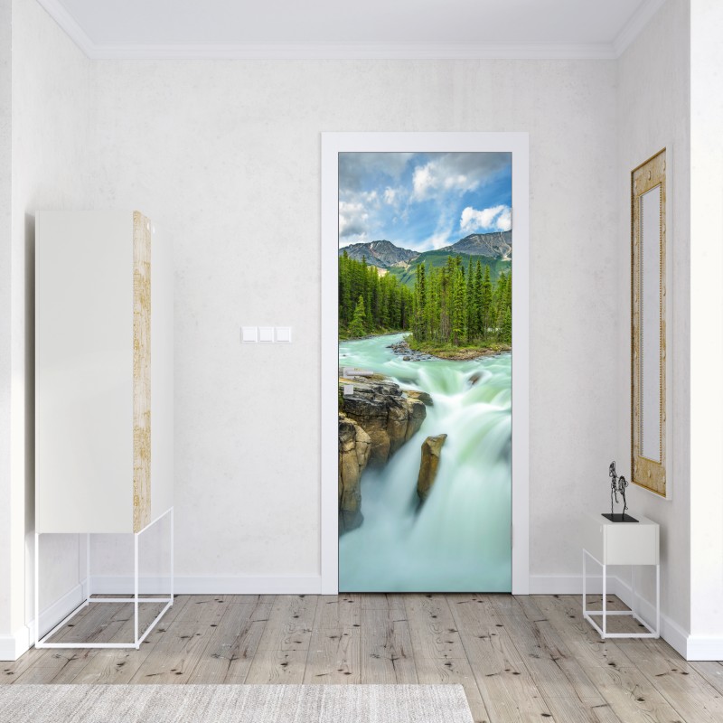 Naklejka na drzwi mglisty wąwóz przy Upper Sunwapta Falls, Jasper National Park – Wallissimo® Naklejka na drzwi mglisty wąwóz przy Upper Sunwapta Falls, Jasper National Park – Wallissimo®