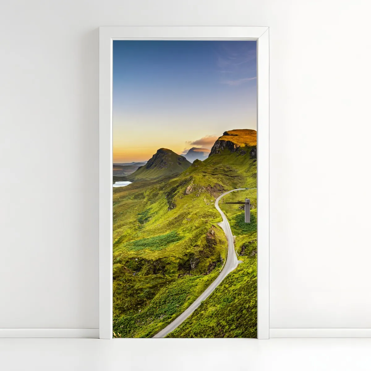 Naklejka na drzwi zachód słońca nad Quiraing, Isle of Skye – Wallissimo® Naklejka na drzwi zachód słońca nad Quiraing, Isle of Skye – Wallissimo®