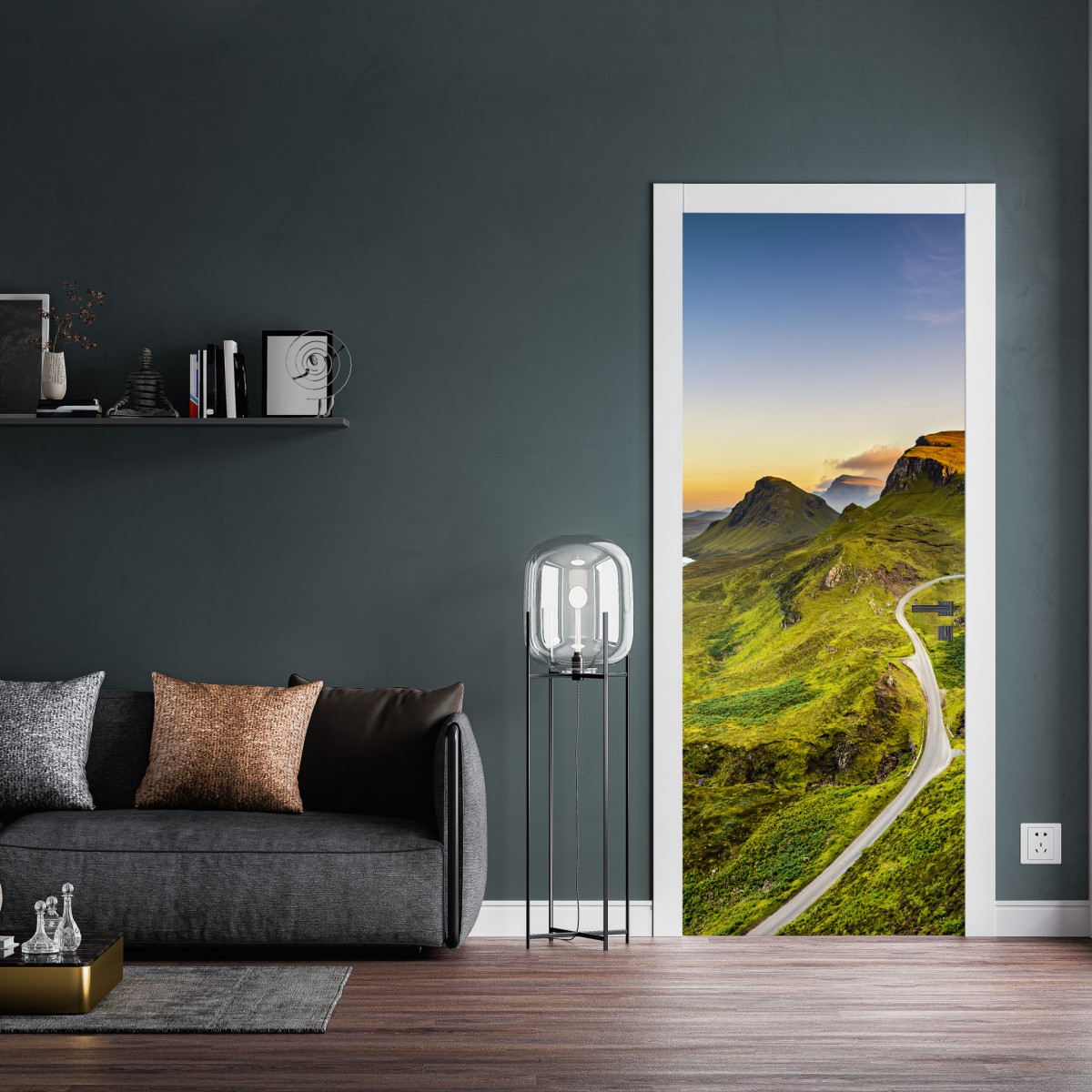 Naklejka na drzwi zachód słońca nad Quiraing, Isle of Skye – Wallissimo® Naklejka na drzwi zachód słońca nad Quiraing, Isle of Skye – Wallissimo®