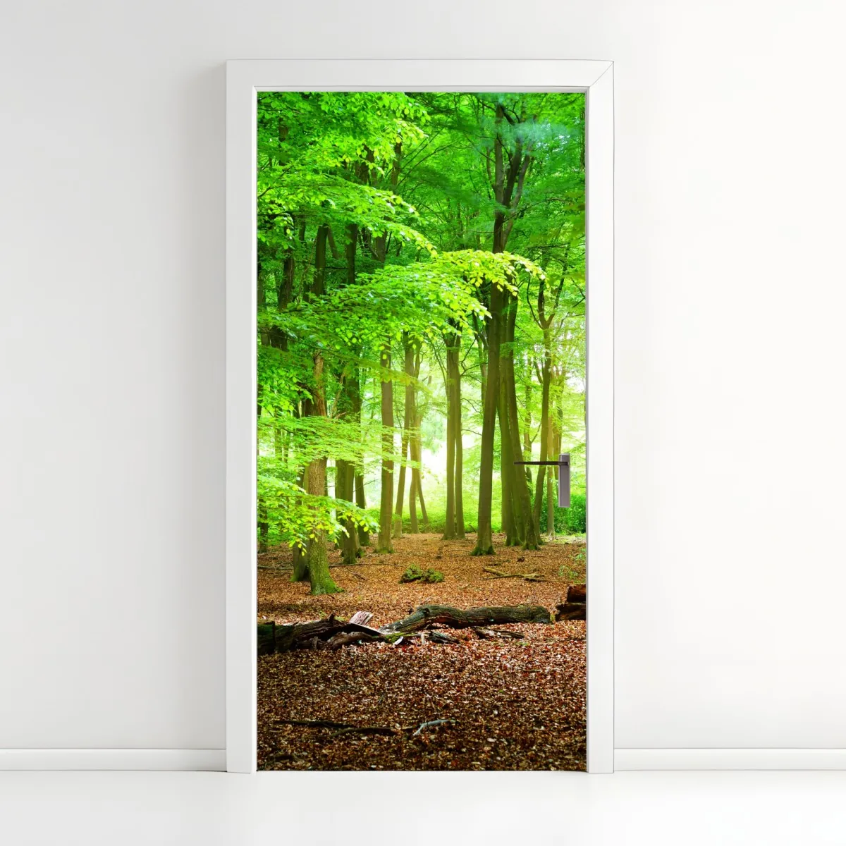 Naklejka na drzwi słoneczny zielony las – Wallissimo® Naklejka na drzwi słoneczny zielony las – Wallissimo®