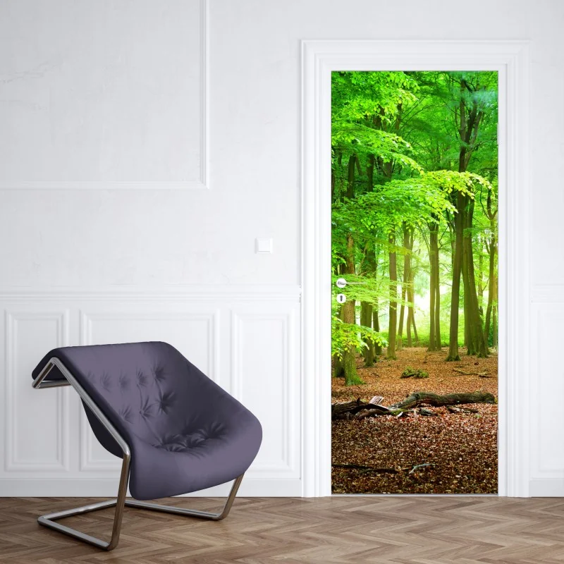 Naklejka na drzwi turkusowy geometryczny motyw łezki – Wallissimo®