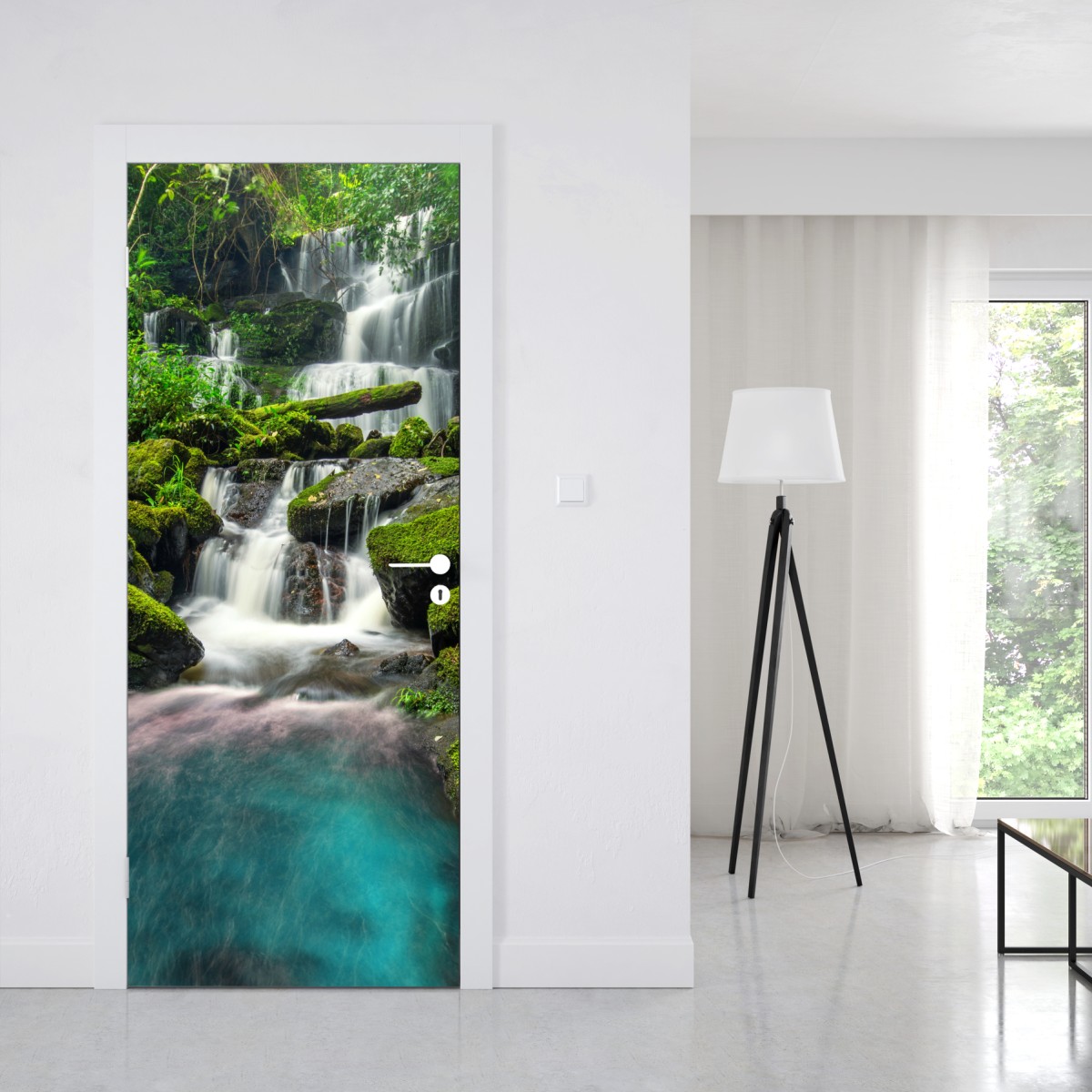 Naklejka na drzwi spokojny wodospad w Phu Tub Berk, Tajlandia – Wallissimo® Naklejka na drzwi spokojny wodospad w Phu Tub Berk, Tajlandia – Wallissimo®